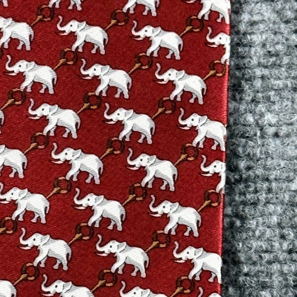 Emory Morsberger Republican Elephant Tie‎ Set Red Yellow GOP 2 Pack Boxed